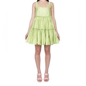 Anthropologie Free People Aureta Studio Dahlia Ruffle Tier Mini Dress Size M